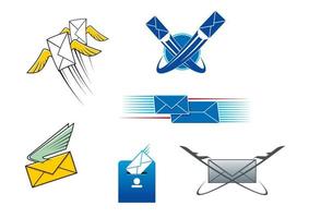 courrier postal et symboles de lettres vecteur