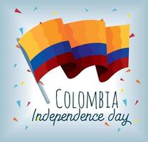 affiche de la fête de l'indépendance de la colombie vecteur