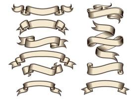 modèle de bannière de ruban vintage. ancienne illustration de bannière adaptée au titre, au certificat, au texte. ruban vierge. vecteur eps 10