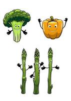 légumes brocoli, épinards et poivrons vecteur