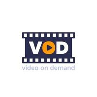 vod, icône de vidéo à la demande, vecteur