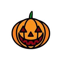 symbole d'halloween vectoriel, visage de citrouille effrayant avec un sourire maléfique. icône jack o lanterne. vecteur