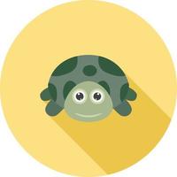 visage de tortue plat grandissime icône vecteur