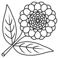 imprimer la page de coloriage de l'élément de contour de fleur de conception vecteur