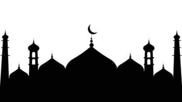 icône de silhouette de mosquées isolée sur blanc vecteur