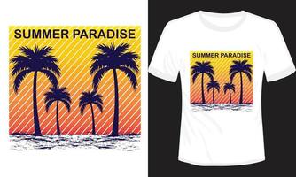 conception de t-shirt paradis d'été vecteur