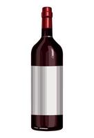 bouteille de vin rouge vecteur