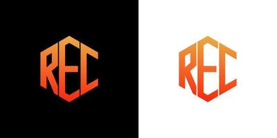 rec lettre logo design polygone monogramme icône vecteur modèle