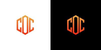 coc lettre logo design polygone monogramme icône vecteur modèle