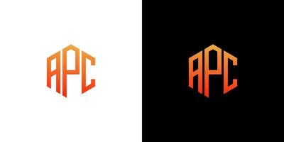 apc lettre logo design polygone monogramme icône vecteur modèle