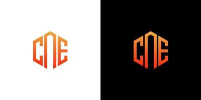 cne lettre logo design polygone monogramme icône vecteur modèle