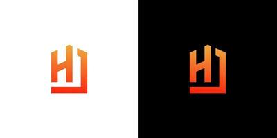 hj maison logo lettre design vecteur bâtiment