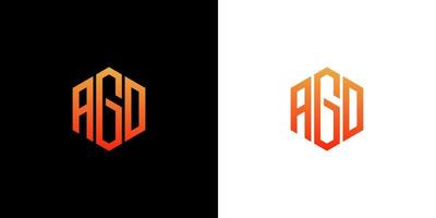 agd lettre logo design polygone monogramme icône modèle vectoriel