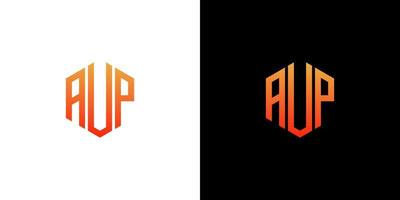 aup lettre logo design polygone monogramme icône vecteur modèle