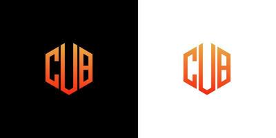 cub lettre logo design polygone monogramme icône vecteur modèle