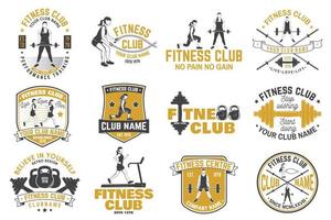 insignes de club de remise en forme. vecteur. pour les emblèmes des centres de fitness, les panneaux de gym et autres. vecteur