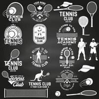 ensemble de badges de club de tennis avec élément de design. illustration vectorielle. vecteur