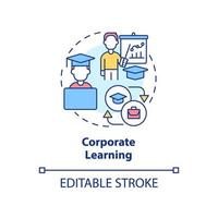 icône de concept d'apprentissage en entreprise. dernière demande de compétences en développement idée abstraite illustration en ligne mince. la formation du personnel. dessin de contour isolé. trait modifiable. vecteur