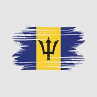 coups de pinceau du drapeau de la barbade. drapeau national vecteur