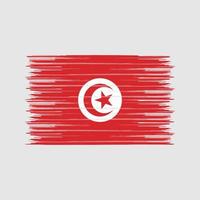 pinceau drapeau tunisien. drapeau national vecteur