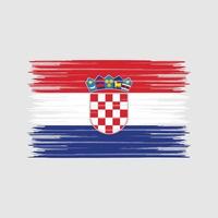 pinceau drapeau croatie. drapeau national vecteur