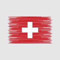 pinceau drapeau suisse. drapeau national vecteur