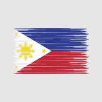 pinceau drapeau philippin. drapeau national vecteur