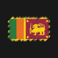 vecteur de brosse drapeau sri lanka. drapeau national