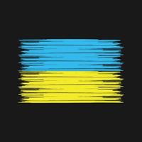 pinceau drapeau ukrainien. drapeau national vecteur