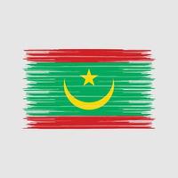 pinceau drapeau mauritanie. drapeau national vecteur