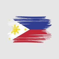 coups de pinceau du drapeau philippin. drapeau national vecteur