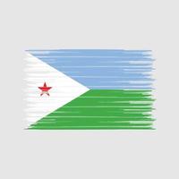 pinceau drapeau djibouti. drapeau national vecteur