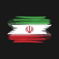 coups de pinceau du drapeau iranien. drapeau national vecteur