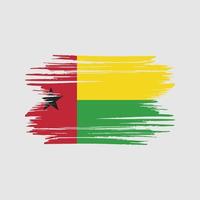 coups de pinceau du drapeau de la guinée bissau. drapeau national vecteur