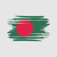 coups de pinceau du drapeau du bangladesh. drapeau national vecteur