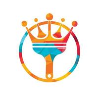 création de logo vectoriel peinture roi. icône de couronne et de pinceau.
