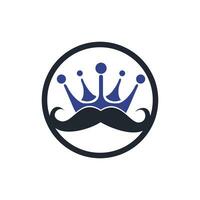 création de logo vectoriel Moustache King. élégant logo de couronne de moustache élégant.