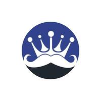 création de logo vectoriel Moustache King. élégant logo de couronne de moustache élégant.