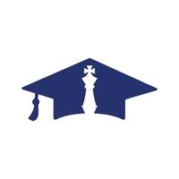 création de logo vectoriel de chevalier d'échecs de graduation. concept de logo vectoriel de stratégie d'éducation.