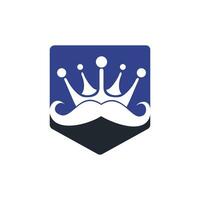 création de logo vectoriel Moustache King. élégant logo de couronne de moustache élégant.