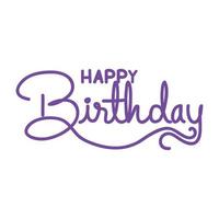joyeux anniversaire violet lettrage vecteur