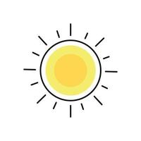 soleil jaune d'été vecteur