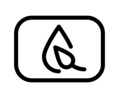 icône de logo de goutte et de feuille de vecteur monoline. bouton de nature simple symbole pour la conception web ou signe pour la boîte d'artisanat