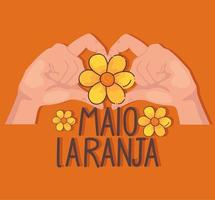 affiche de lettrage maio laranja vecteur