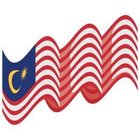 emblème agitant le drapeau de la malaisie vecteur