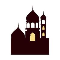 silhouette de bâtiment de mosquée vecteur