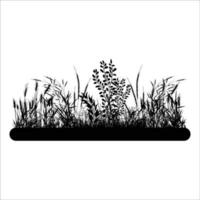 illustration de silhouette d'herbe mignonne vecteur