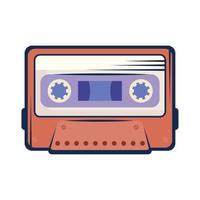 style rétro cassette rouge vecteur