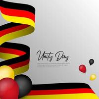 incroyable arrière-plan de conception de la fête de l'indépendance allemande avec vecteur de drapeau ondulé. vecteur de conception de la fête de l'unité allemande
