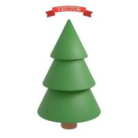 sapin de noël, épinette du nouvel an, illustration vectorielle 3d. vecteur